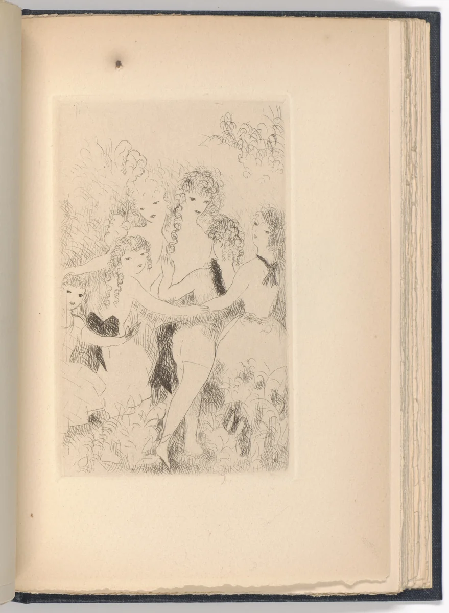 La Ronde (The Round) (plate, facing page 28) from Dix filles dans un pré (Ten Girls in a Meadow) by Marie Laurencin, illustrated book, 1926