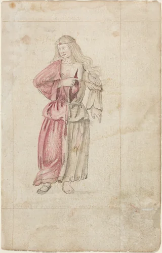 Personification of Friendship (Amicitia) [fol. 2 recto] by French early 16th Century, drawing, 1512-1515
