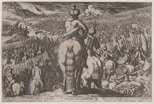 Plate 5: The Defeat of the Ethiopians, from "The Battles of the Old Testament" by Antonio Tempesta, print, 1585-1615