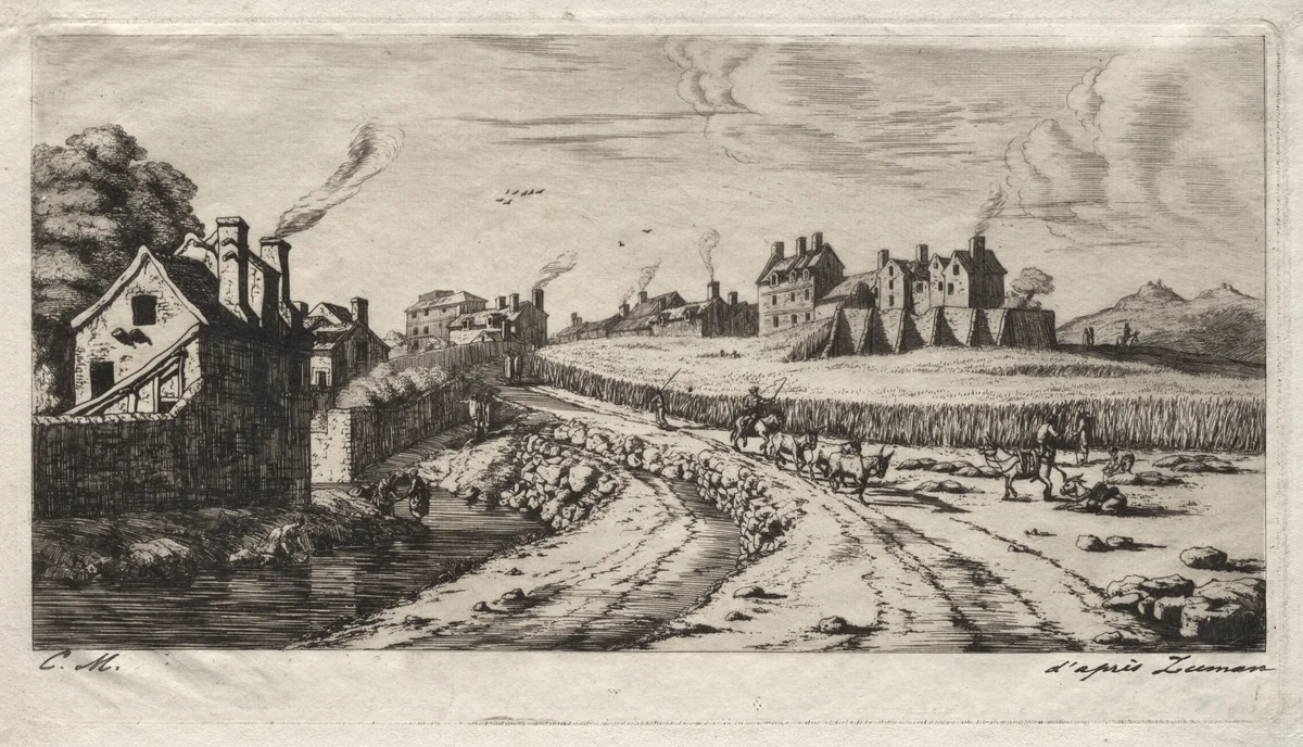 Entrance to the Faubourg, Saint-Marceau, Paris by Charles Meryon, print, 1850