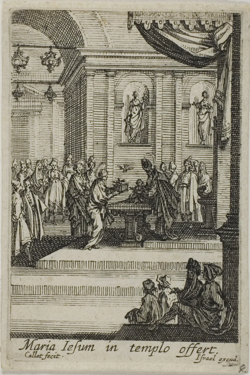 Mary Presenting Christ in the Temple, from The Life of the Virgin by Jacques Callot, print, 1612-1635