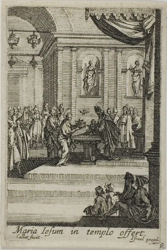 Mary Presenting Christ in the Temple, from The Life of the Virgin by Jacques Callot, print, 1612-1635