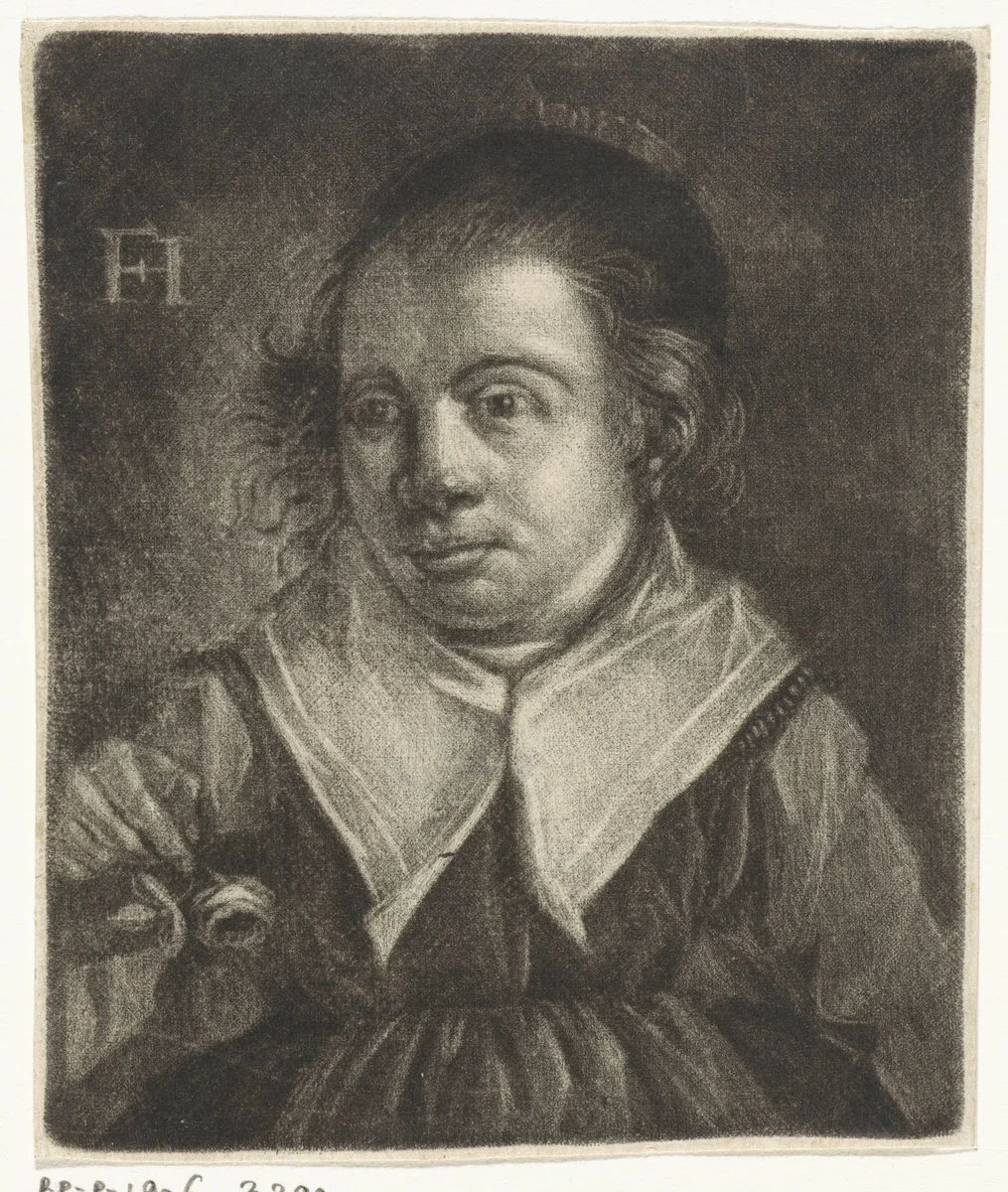 Meisje met een roos by Johannes de Groot, print, 1698-1776