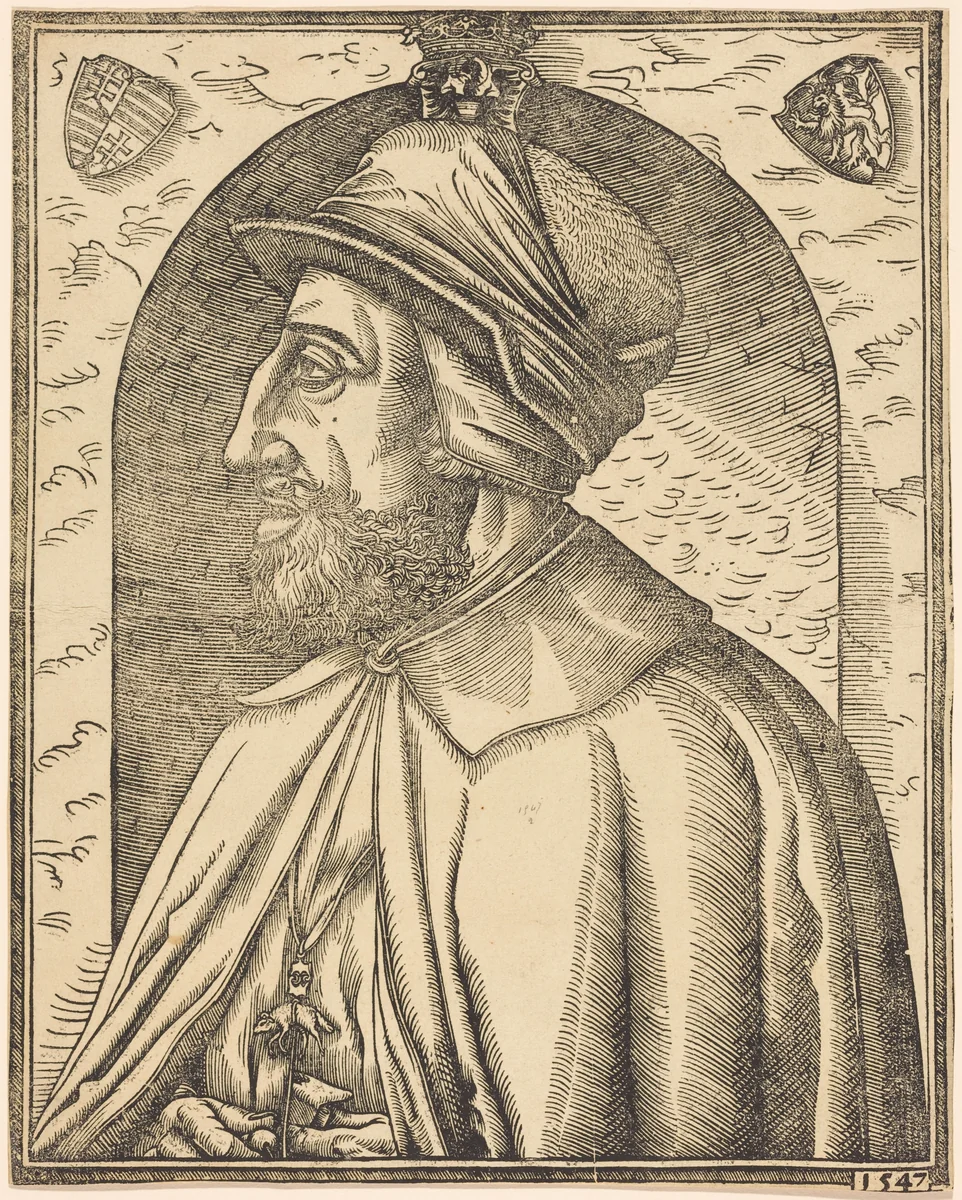 King Ferdinand of Austria by French 16th Century, print, 1547