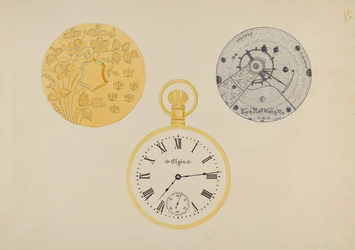 Gold Watch Frame and Case by Harry G. Alexander, index of american design, 1936