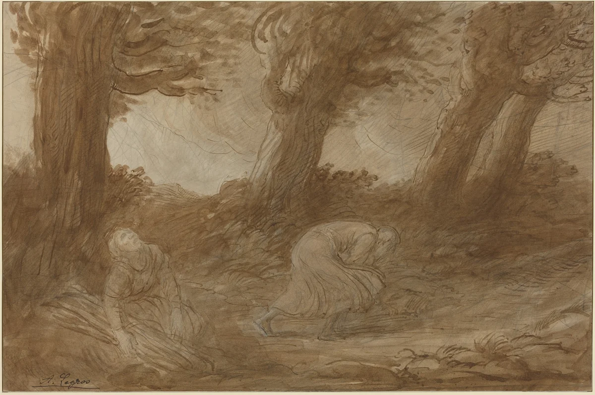 Clap of Thunder [recto] by Alphonse Legros, drawing, 1837-1911