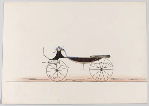 Design for Vis-à-vis "Sociable" (unnumbered) by Brewster & Co., drawing, 1865-1875