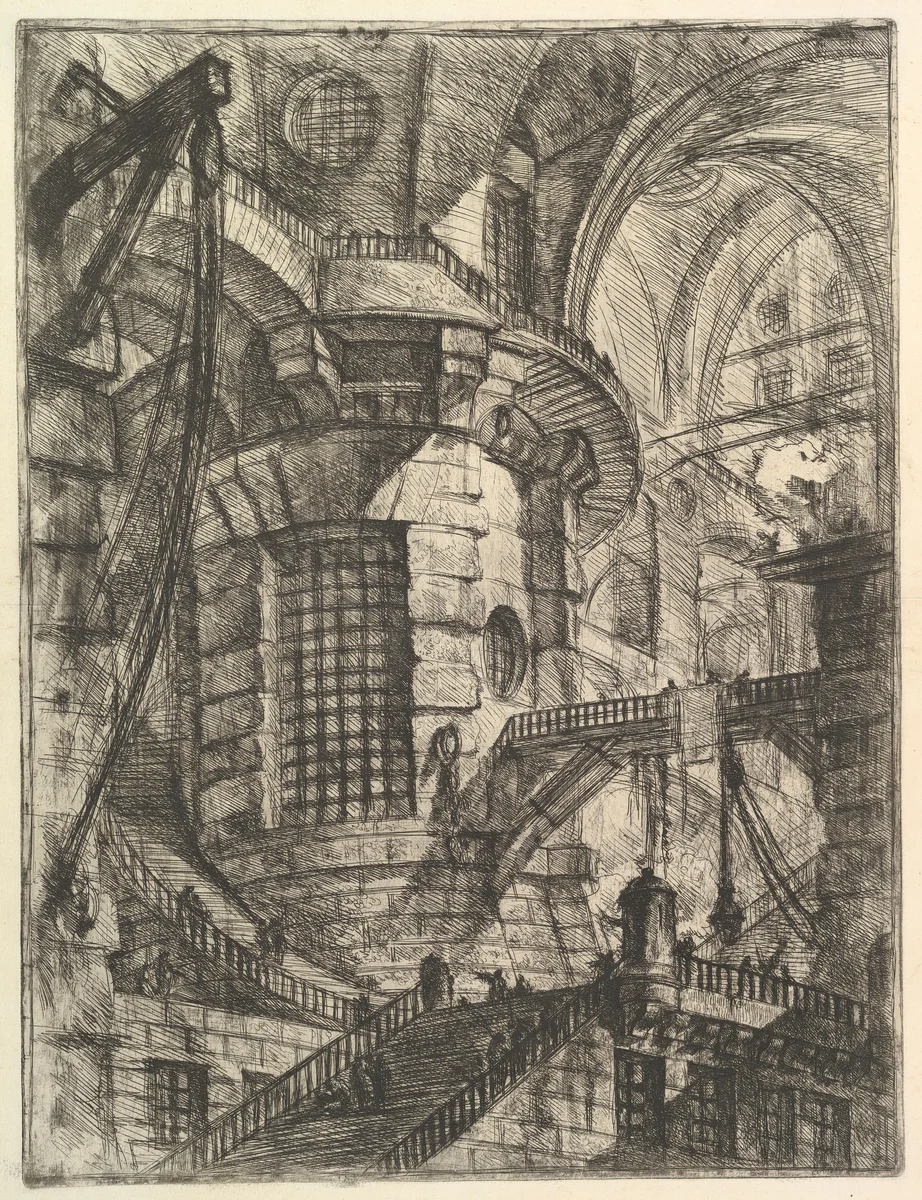 The Round Tower, from "Carceri d'invenzione" (Imaginary Prisons) by Giovanni Battista Piranesi, print, 1744-1755