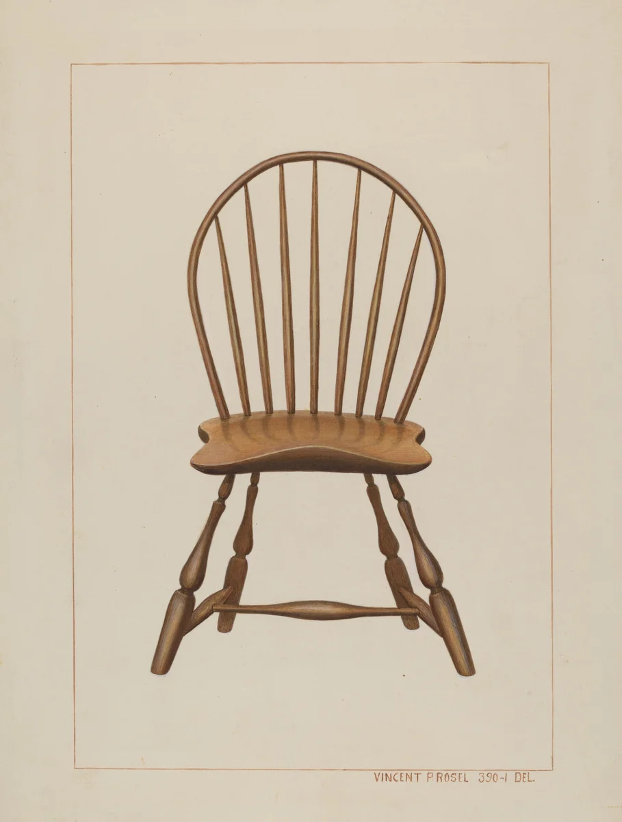 Windsor Fan-back Chair by Vincent P. Rosel, index of american design, 1938