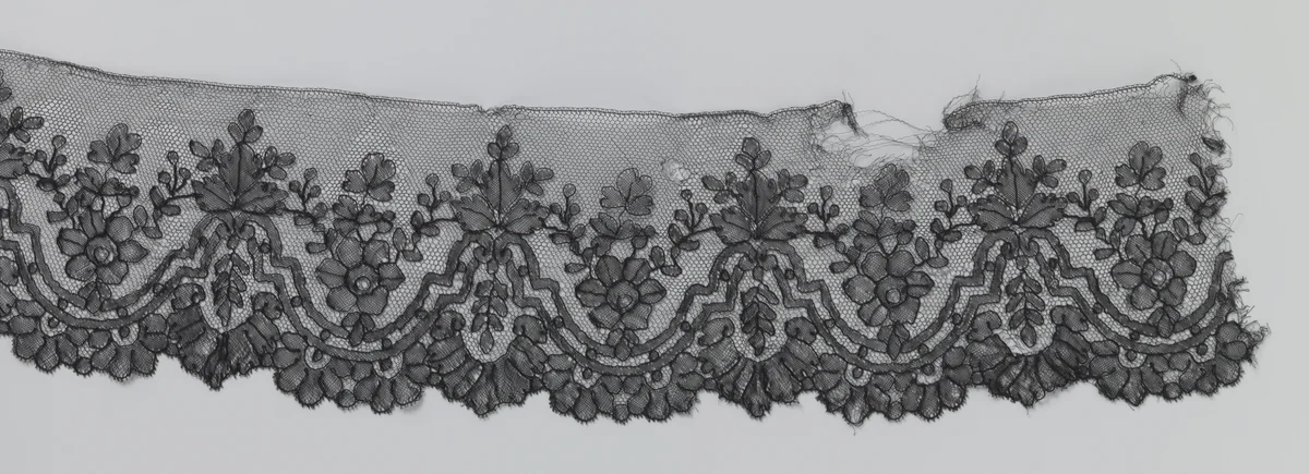 Strook van kloskant met holle en bolle dubbele lijsten by anonymous, other, 1850-1860