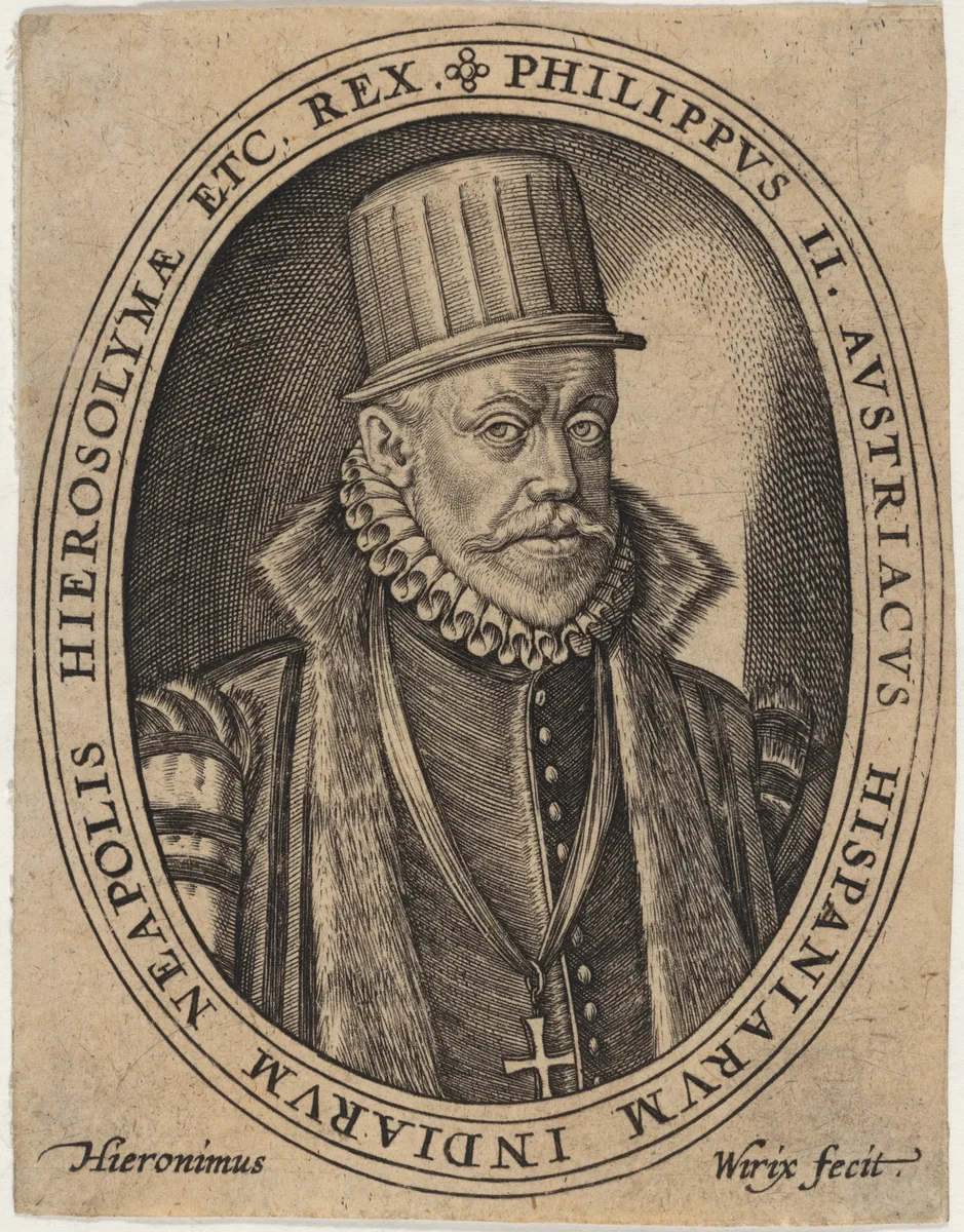 Philip II, King of Spain by Hieronymus Wierix, print, 1553-1619