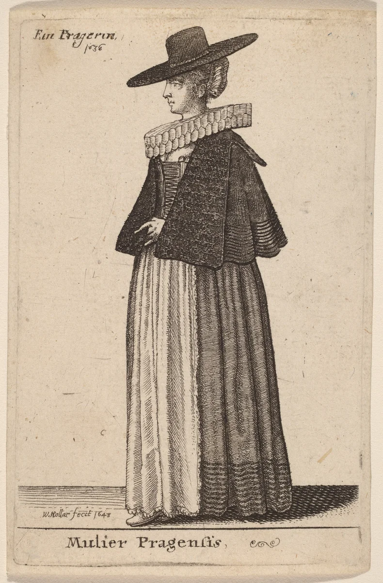 Mulier Pragensis by Wenceslaus Hollar, print, 1643