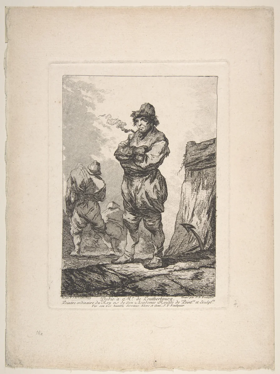 A Sailor Smoking with His Arms Crossed, from "Matelots" by Joseph François Foulquier, print, 1769