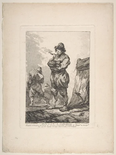A Sailor Smoking with His Arms Crossed, from "Matelots" by Joseph François Foulquier, print, 1769