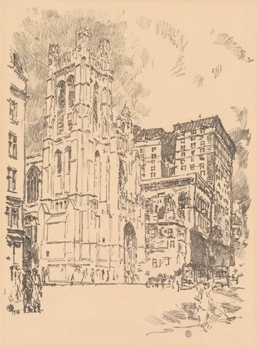 St. Thomas, New York by Childe Hassam, print, 1918