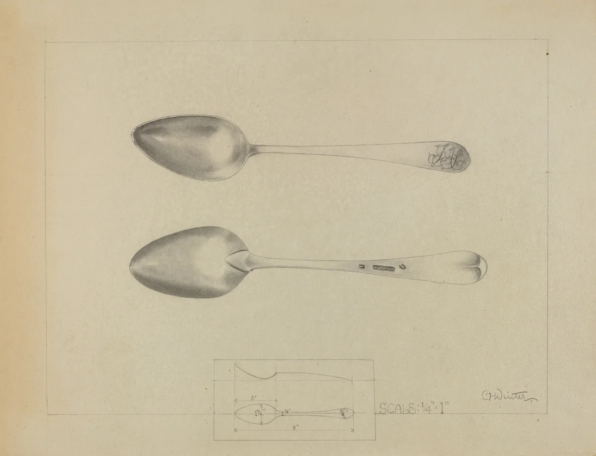 Silver Spoon by Charlotte Winter, index of american design, 1935-1942