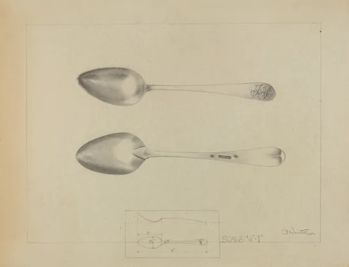 Silver Spoon by Charlotte Winter, index of american design, 1935-1942