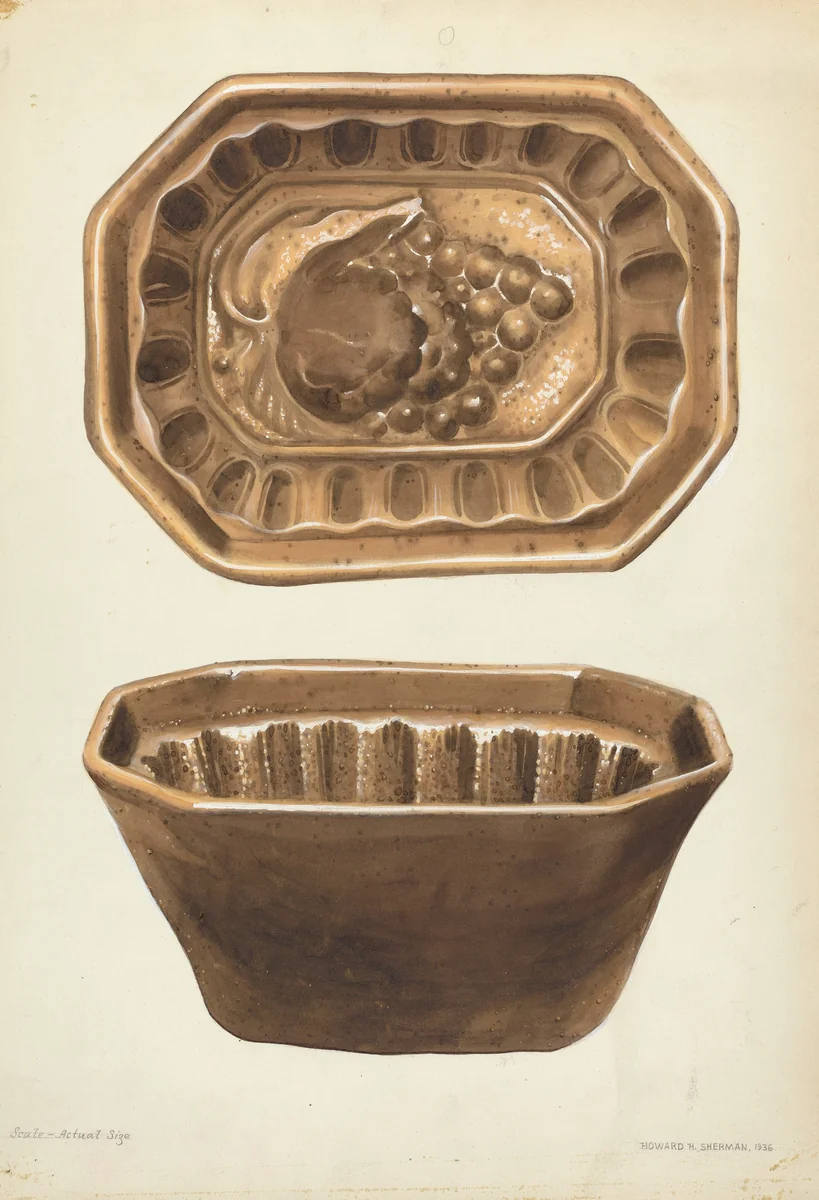 Crockery Mold by Howard H. Sherman, index of american design, 1936