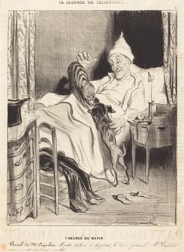 7 heures du matin by Honoré Daumier, print, 1839