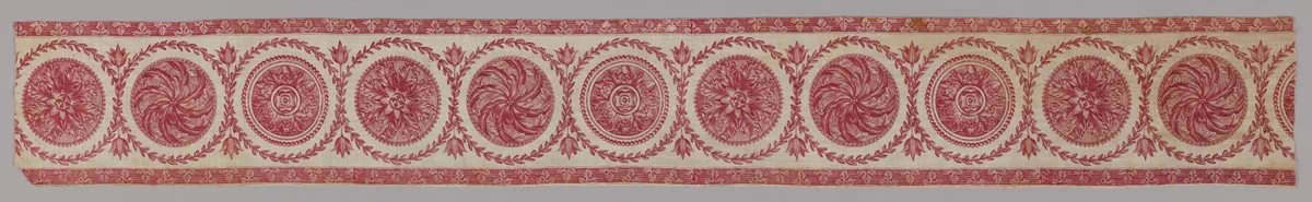 Border with Rosettes and Oak Leaves by French, textile, 1800-1805