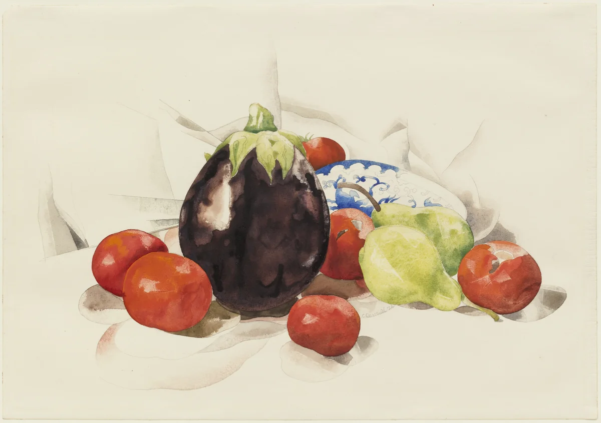 Eggplant and Tomatoes by Charles Demuth, drawing, 1926