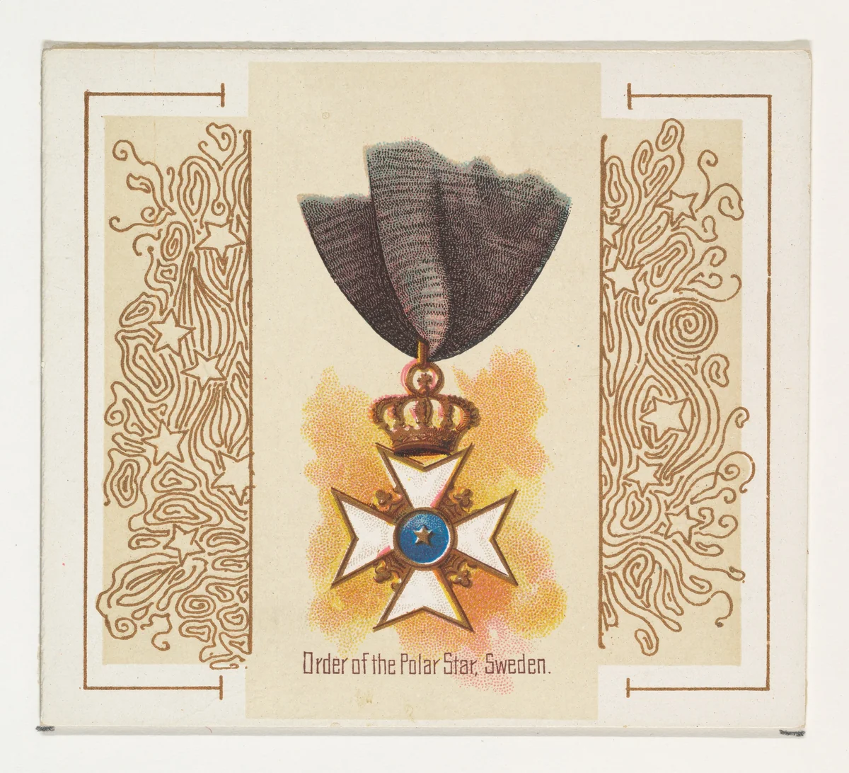 Order of the Polar Star, Sweden, from the World's Decorations series (N44) for Allen & Ginter Cigarettes by Allen & Ginter, print, 1890