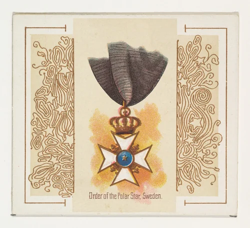 Order of the Polar Star, Sweden, from the World's Decorations series (N44) for Allen & Ginter Cigarettes by Allen & Ginter, print, 1890