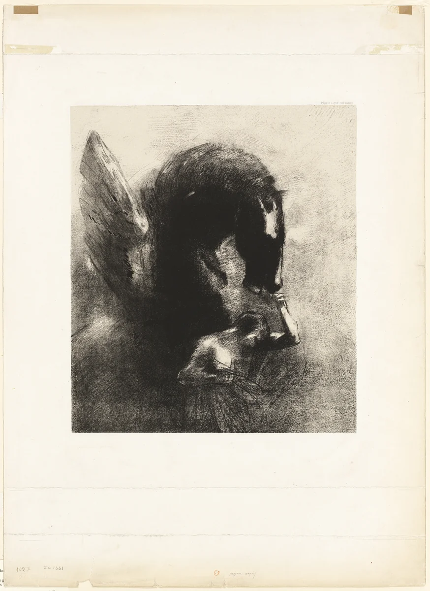 Captive Pegasus by Odilon Redon, print, 1889