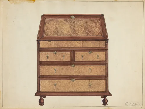 Slant-Top Desk by Nicholas Gorid, index of american design, 1953