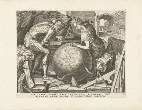 Geometria (Meetkunde) by Cornelis Cort, print, 1565