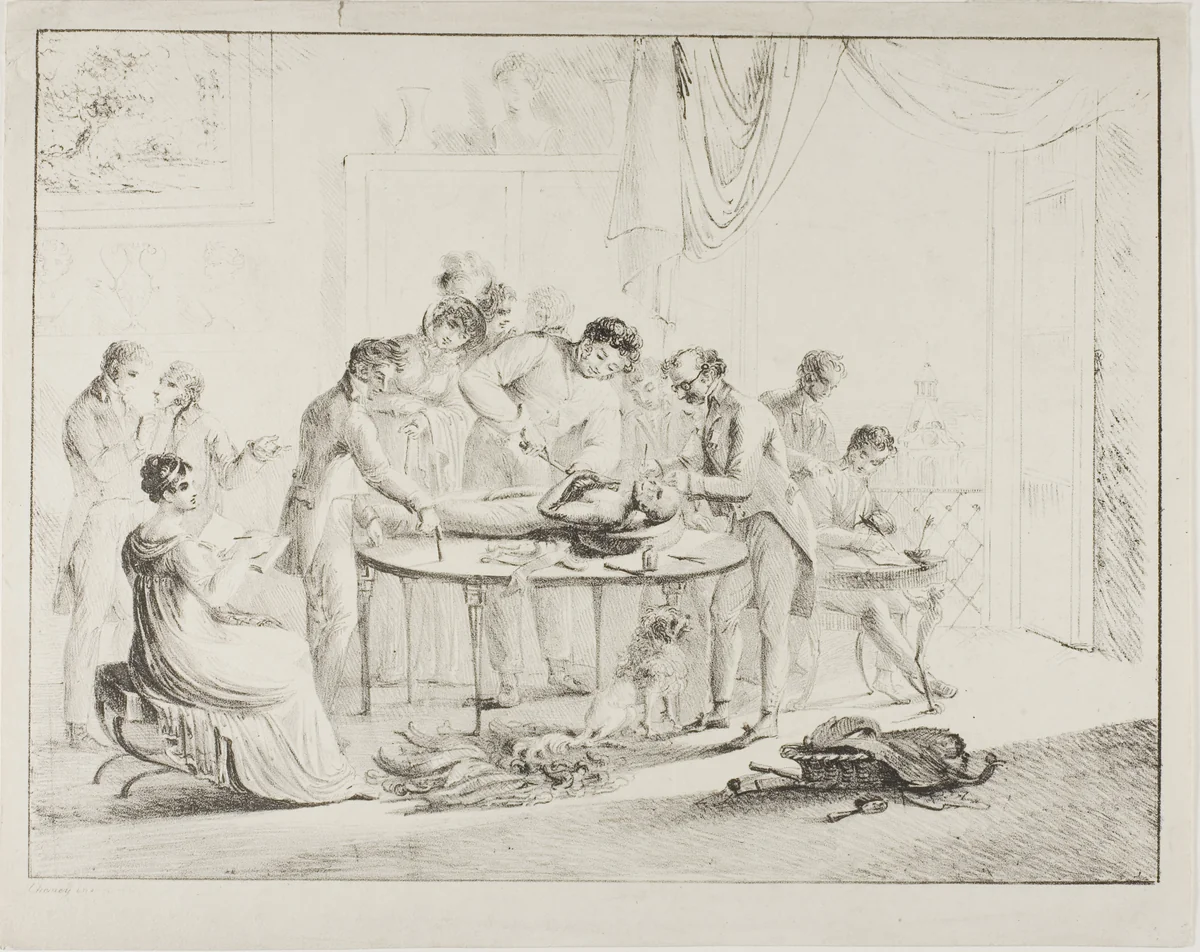 Unwrapping the Mummy by Harriet Cheney, print, 1815-1825