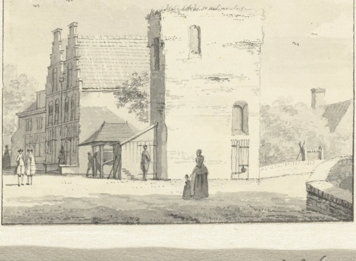 De Gevangentoren te Oudewater by Hendrik de Winter, drawing, 1745