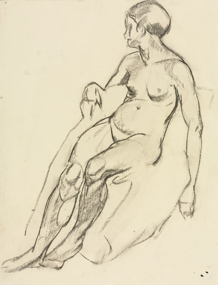 Seated Nude by Alfred J. Wands, drawing, 1921-1926