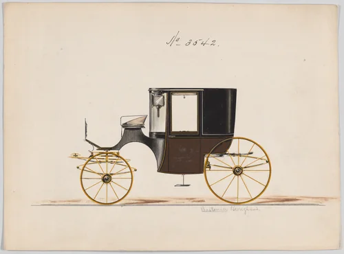 Design for Coupé, no. 3542 by Brewster & Co., drawing, 1879