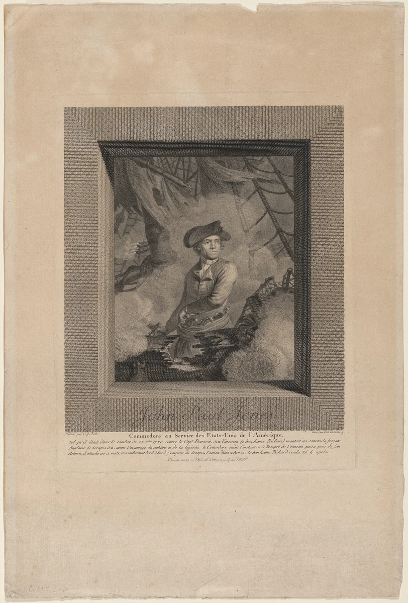 John Paul Jones, Commodore au Service des Etats Unis de l'Amérique (John Paul Jones, Commodore in the Service of the United States of America) by Carl Guttenberg
Claude-Jacques Notté, print, 1780