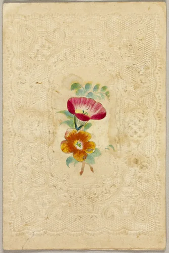 Untitled Valentine (Pink and Orange Flowers) by Unknown Artist, other, 1835-1845