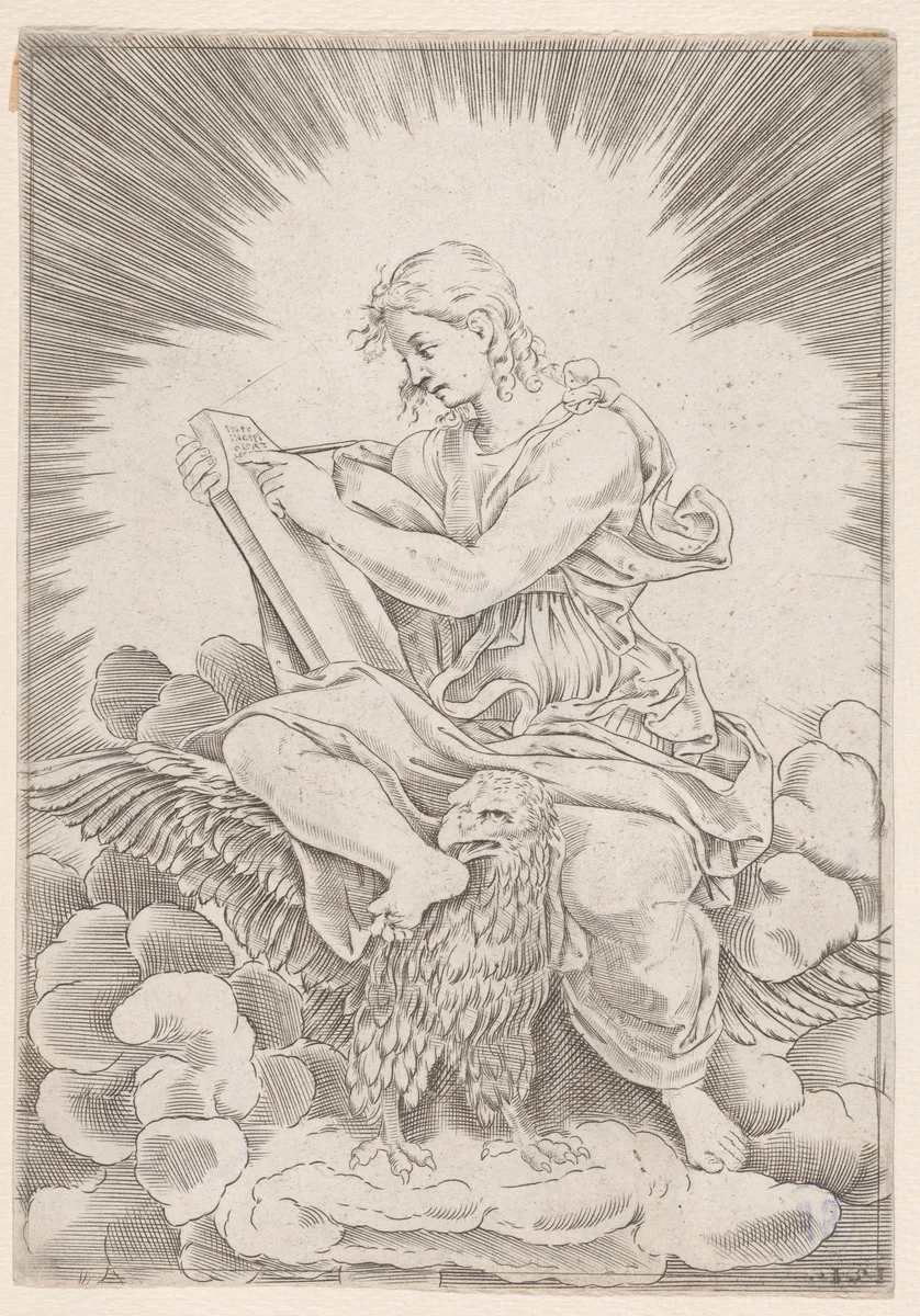 Saint John by Agostino Veneziano, print, 1514-1536