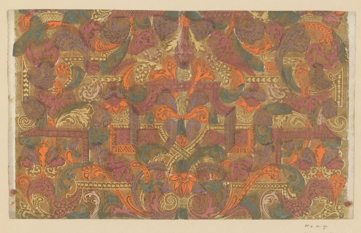 Blad met Lodewijk XIV-ornament by Abraham Mieser, other, 1690-1742