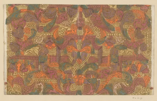 Blad met Lodewijk XIV-ornament by Abraham Mieser, other, 1690-1742