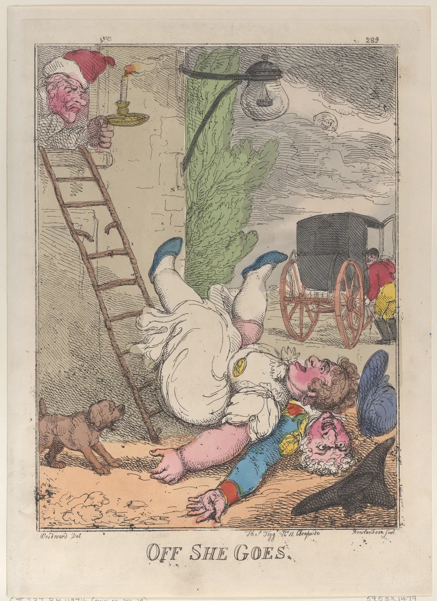 Off She Goes by Thomas Rowlandson, print, 1812
