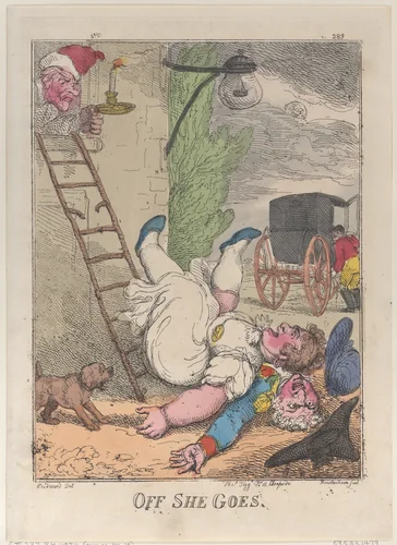 Off She Goes by Thomas Rowlandson, print, 1812