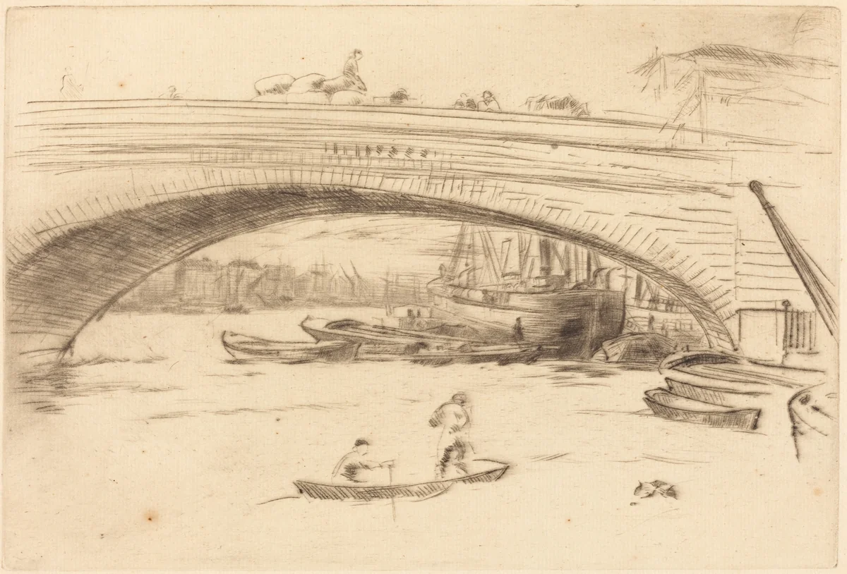 London Bridge by James McNeill Whistler, print, 1875