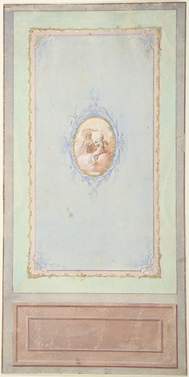 Wall Panel Design by anonymous, drawing, 1800-1899