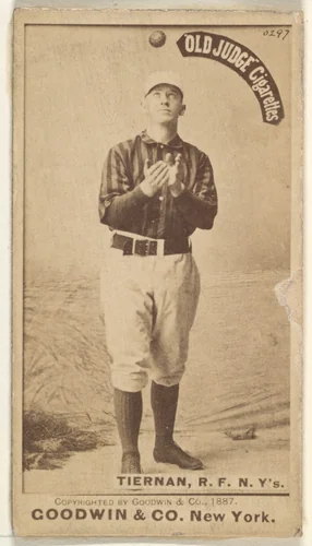 Michael "Silent Mike" Joseph Tiernan, Right Field, New York, from the Old Judge series (N172) for Old Judge Cigarettes by Goodwin & Company, photograph, 1887