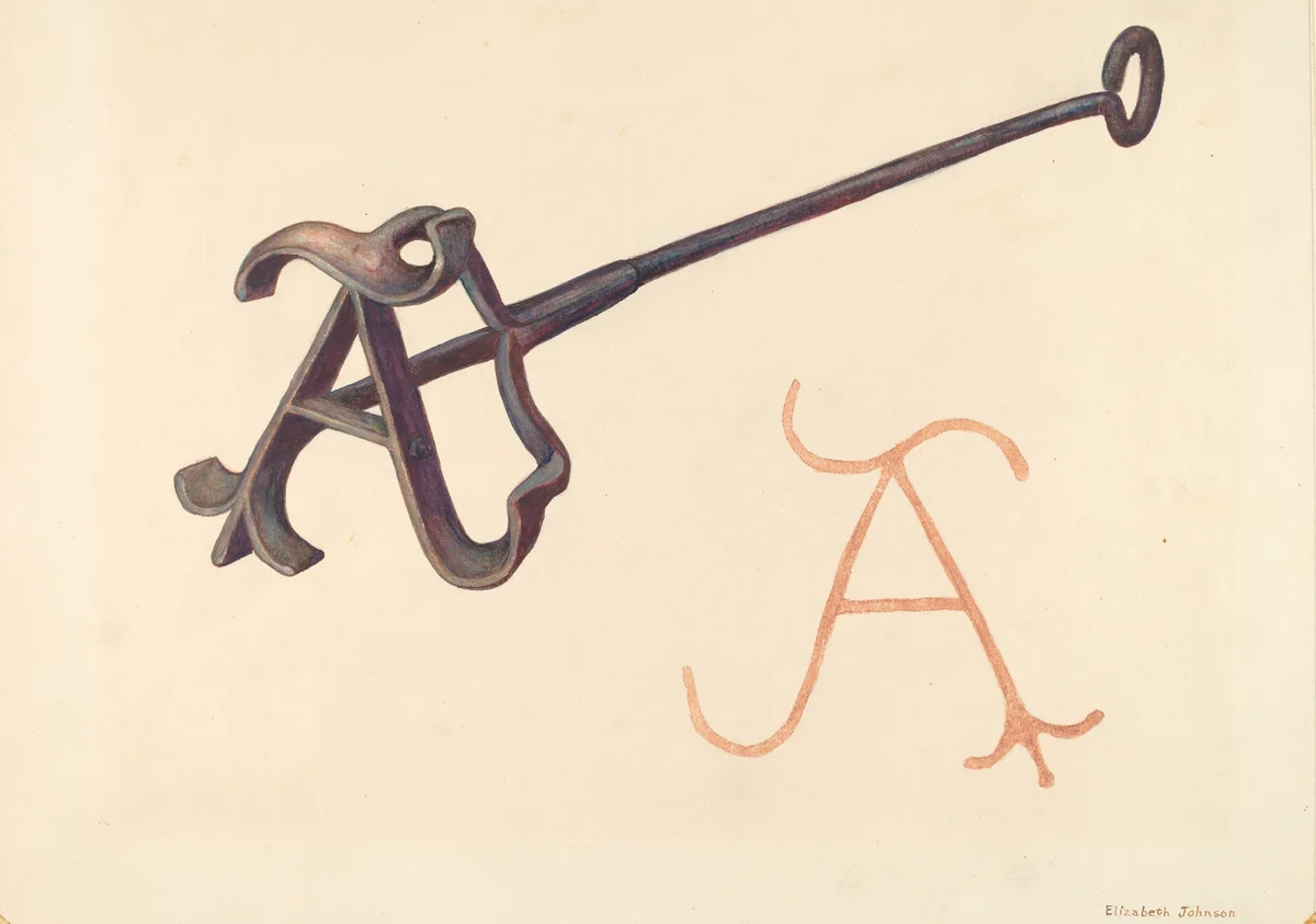 Branding Iron by Elizabeth Johnson, index of american design, 1935-1942