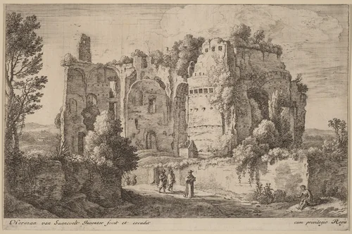 Landscape with the Cardinal by Herman van Swanevelt, print, 1600-1655