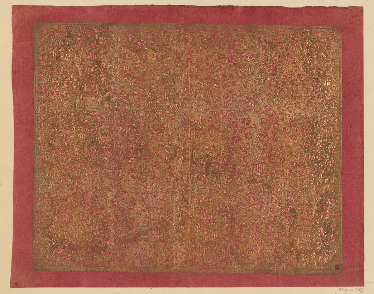 Blad met ranken met vruchten en bloemen by anonymous, other, 1750-1800