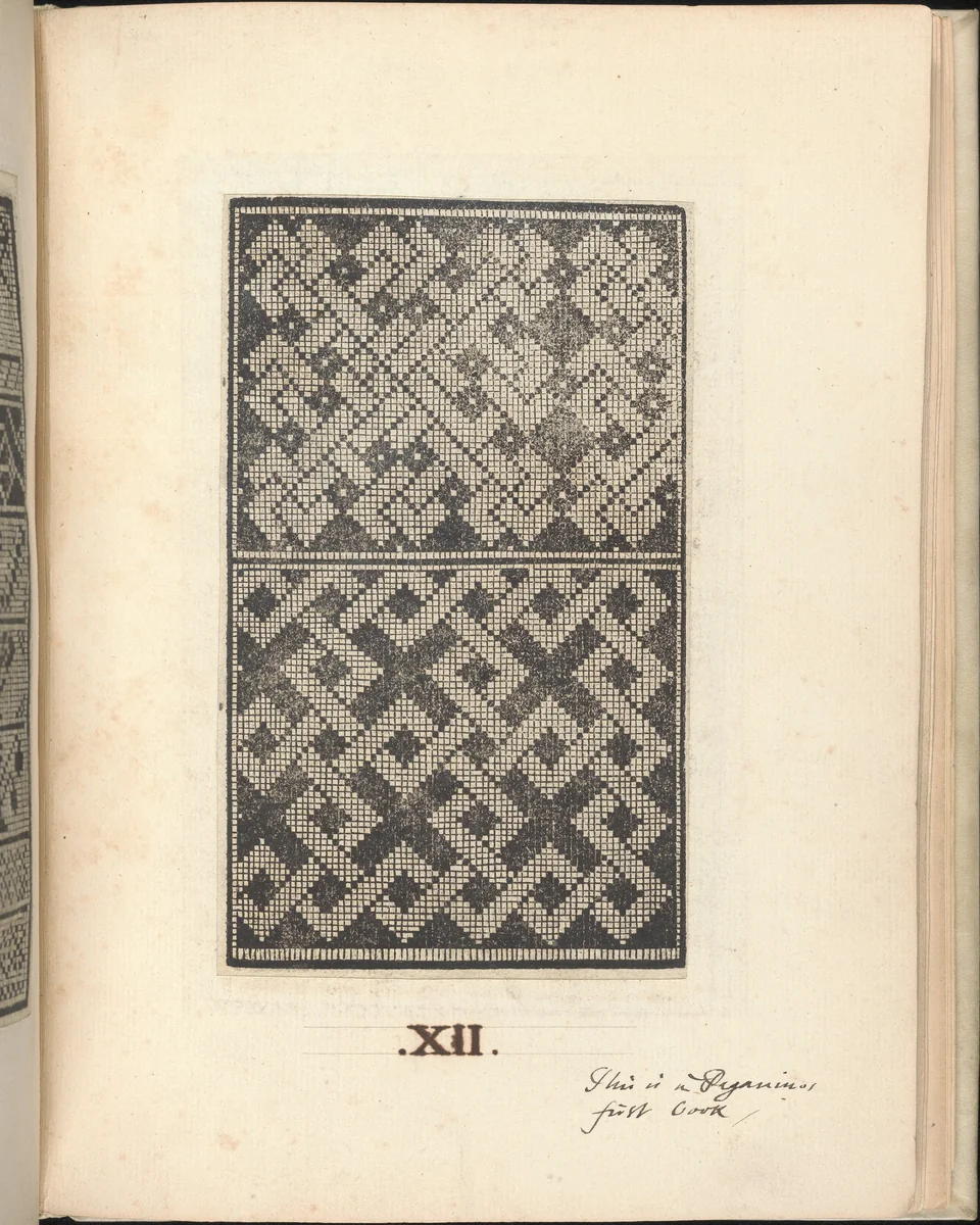 Esemplario di lavori, page 12 (recto) by Nicolò Zoppino, book, 1529