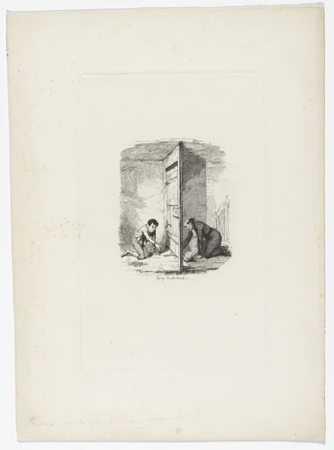 Lazaro Outwitted by the Cura from Rambles in the Footsteps of Don Quixote by Henry D. Inglis by George Cruikshank, illustrated book, 1837