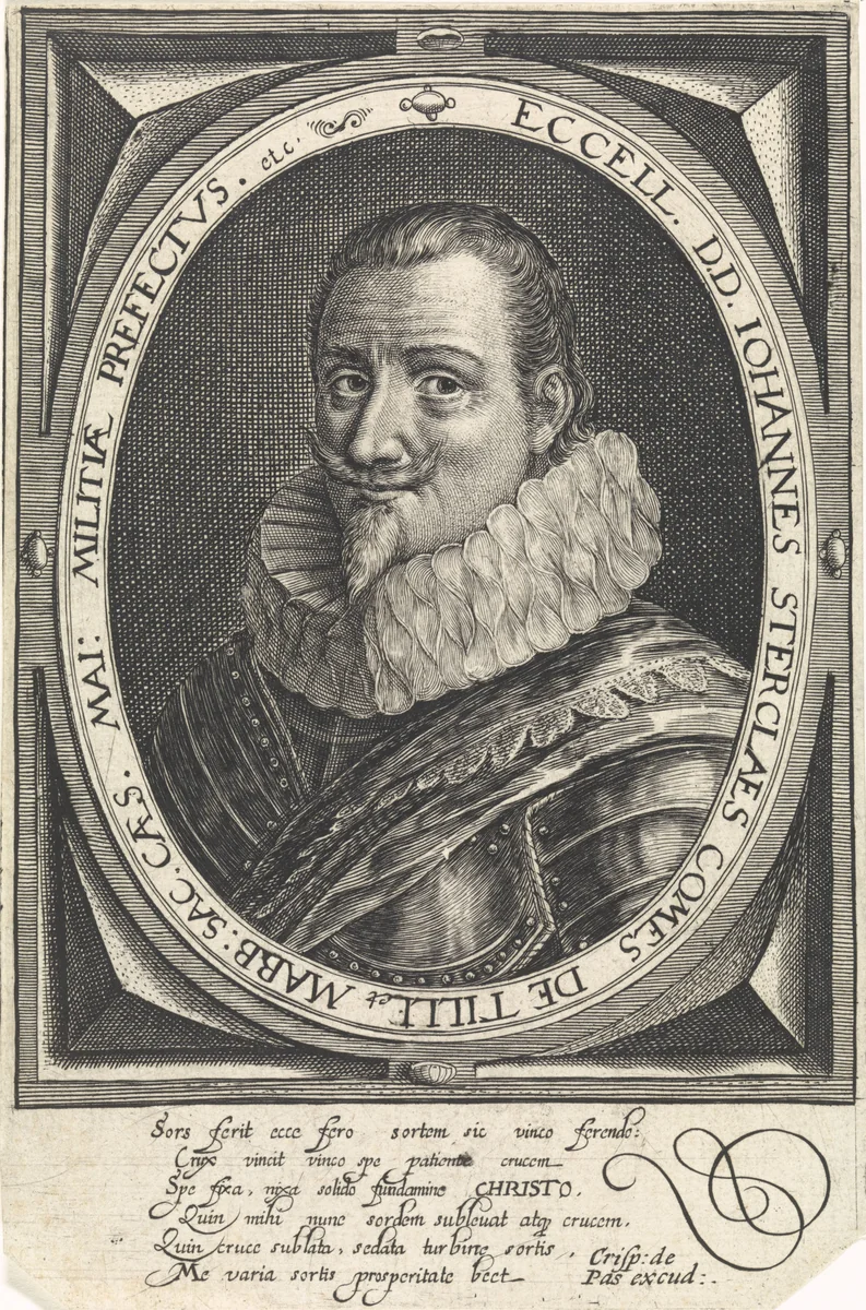 Portret van Johan 't Serclaes by Crispijn van de Passe, print, 1574-1637
